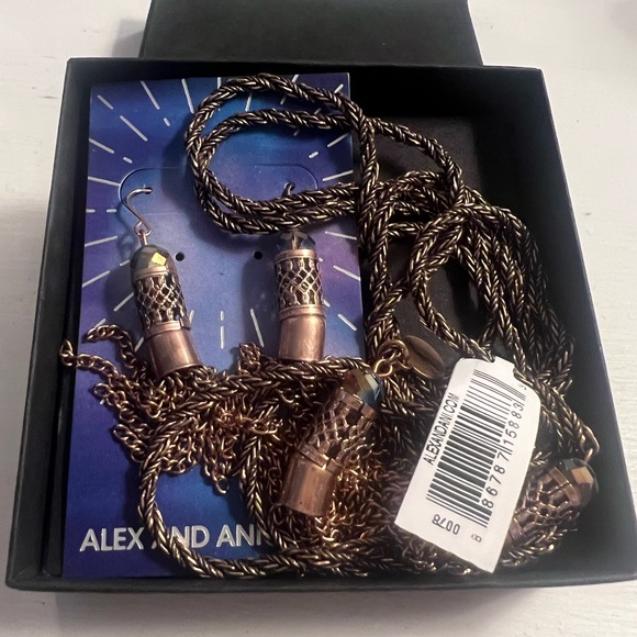 Alex and Ani Aurora Blaze necklace and earring set - Picture 2 of 8
